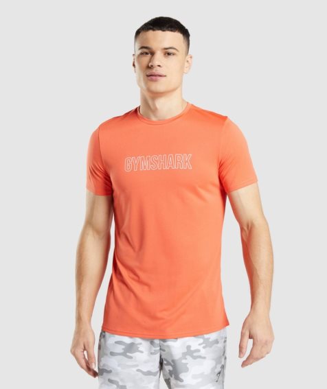 Men's Gymshark Arrival Graphic T-Shirts Orange | CA A87N05